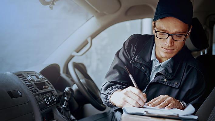 Image of man driving a lorry