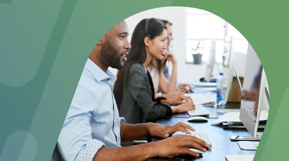 People working in contact centre