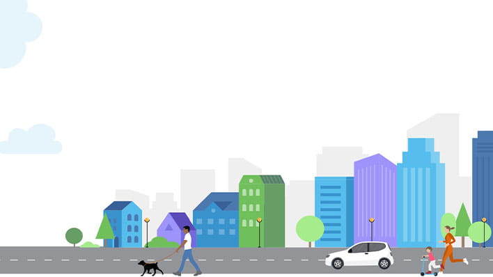 Illustrated cityscape