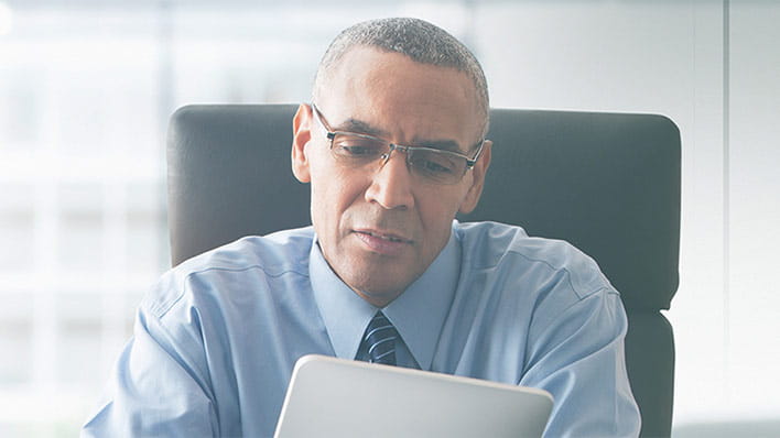 Man reading papers