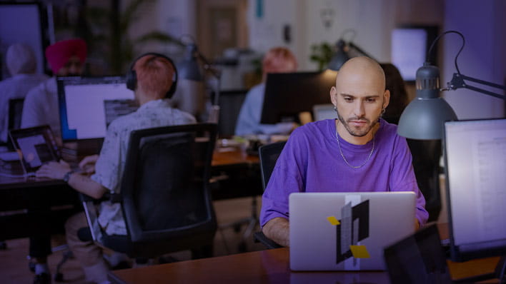 People working in an office.