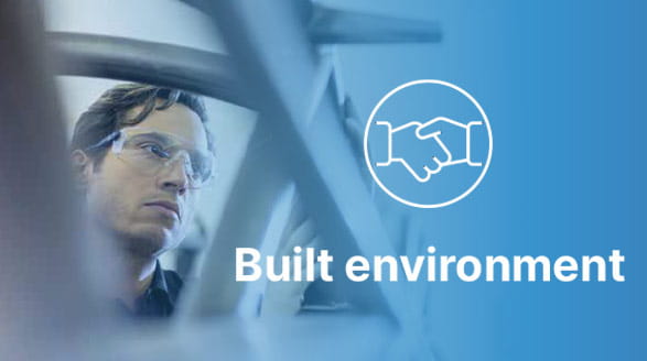 Person inspecting work