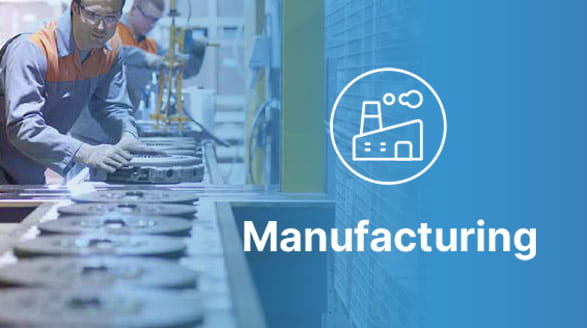 People working on production line