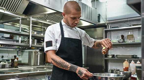 Man working in kitchen