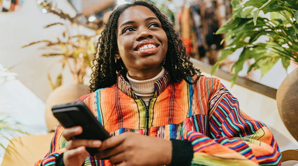 Woman in conversation