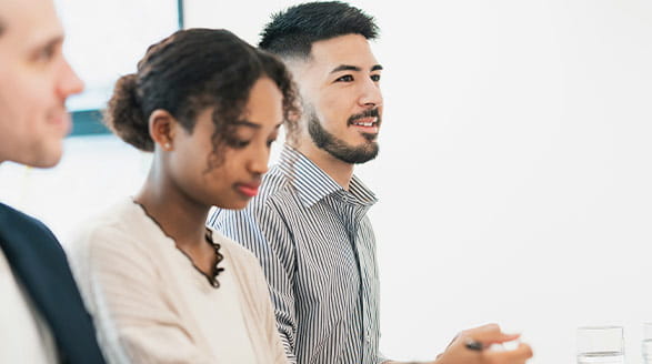 Group watching presentation