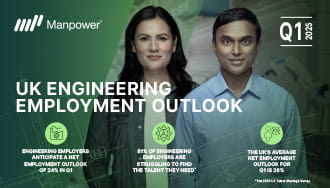 Two people on a coloured background