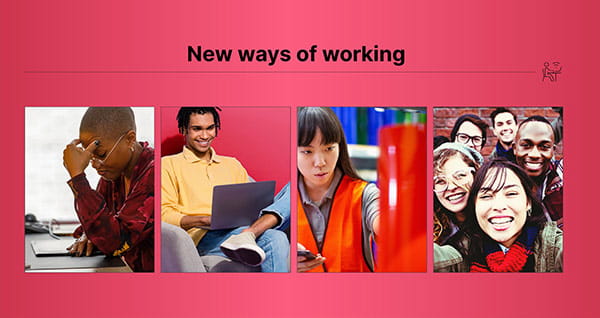 Collage depicting remote working