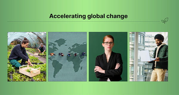 Collage depicting green jobs