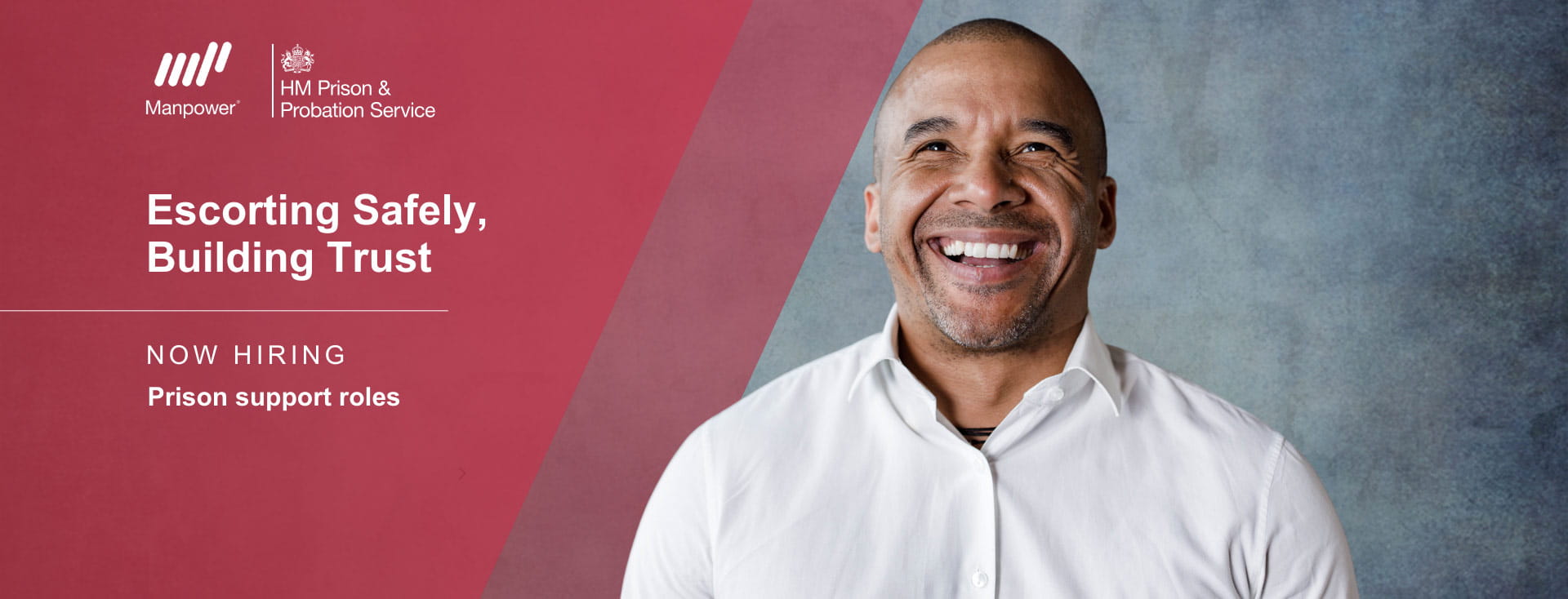 Man in white shirt smiling